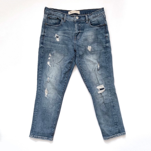 GAP 1969 Best Girlfriend Distressed Jeans Size 4 (27R) Indigo Slate - Picture 1 of 14